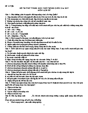 15 Đề thi thử THPT Quốc gia môn Lịch sử năm 2017